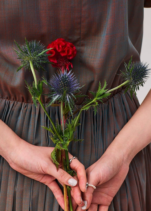 chambray bow tie one piece