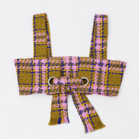 Waffle Tweed Vest -Khaki-