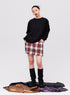 Waffle Tweed Skirt -Red-