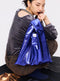 Metallic hand bag -blue-