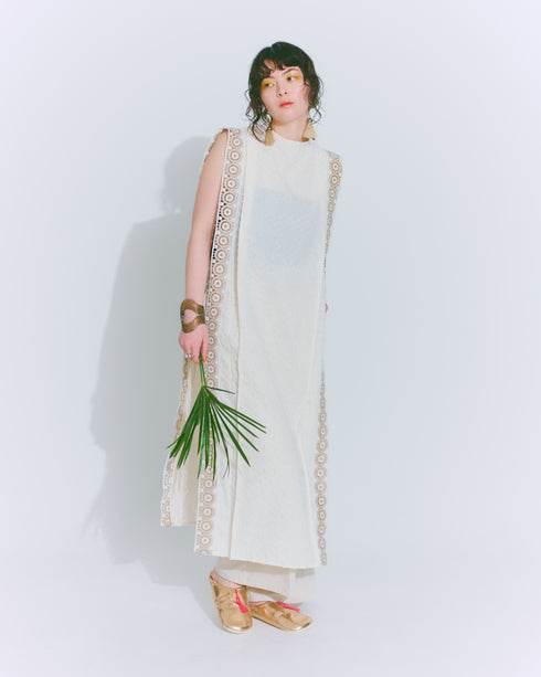 Jacquard Vest  -sun white-