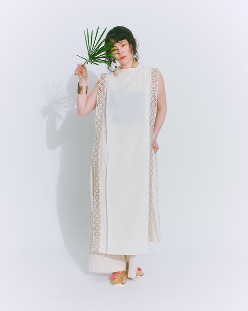 Jacquard Vest  -sun white-