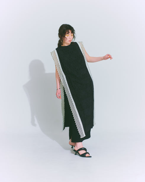 Jacquard Vest  -shadow black-