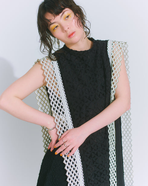 Jacquard Vest  -shadow black-