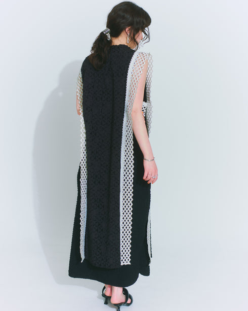 Jacquard Vest  -shadow black-