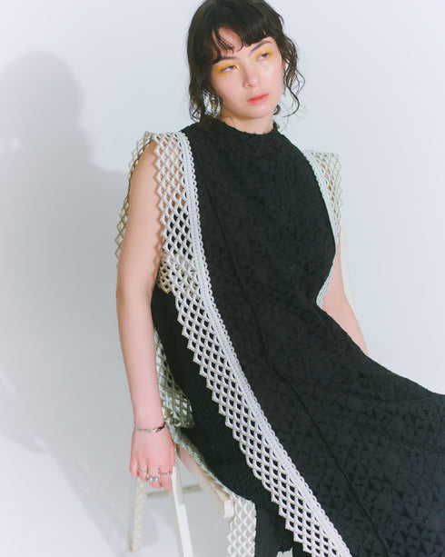 Jacquard Vest  -shadow black-