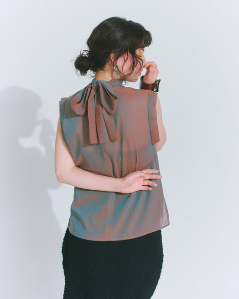 chambray bow tie blouse