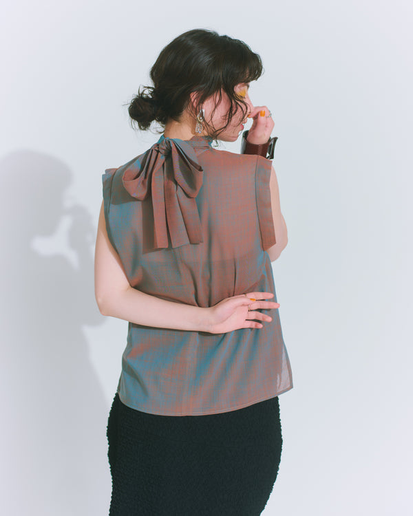 chambray bow tie blouse