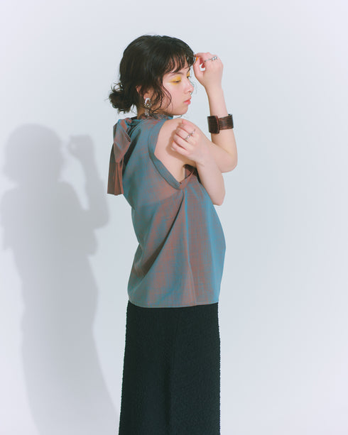 chambray bow tie blouse