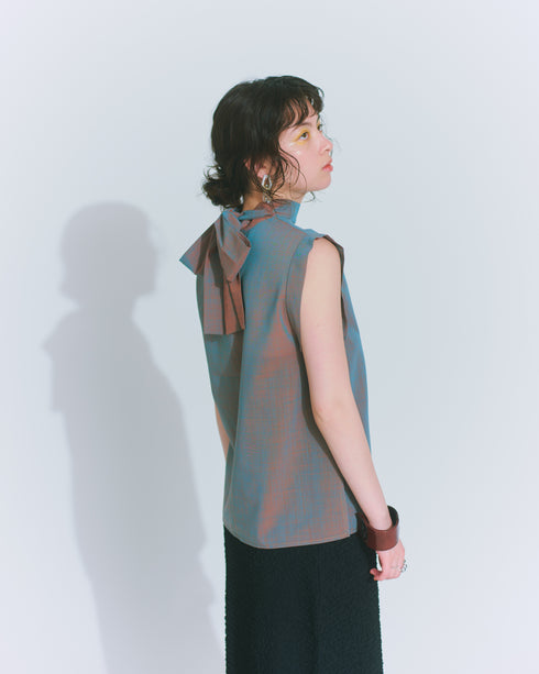 chambray bow tie blouse