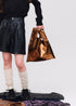 Metallic hand bag -bronze-