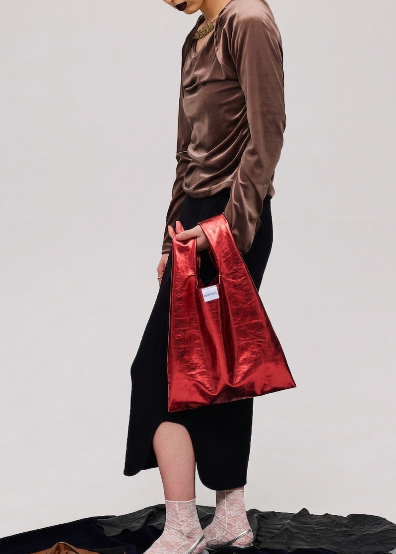 Metallic hand bag -red- – WannaC