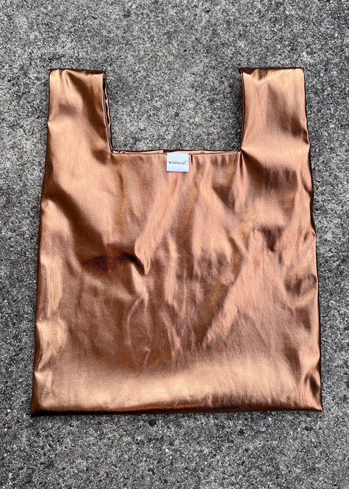 Metallic hand bag -bronze-