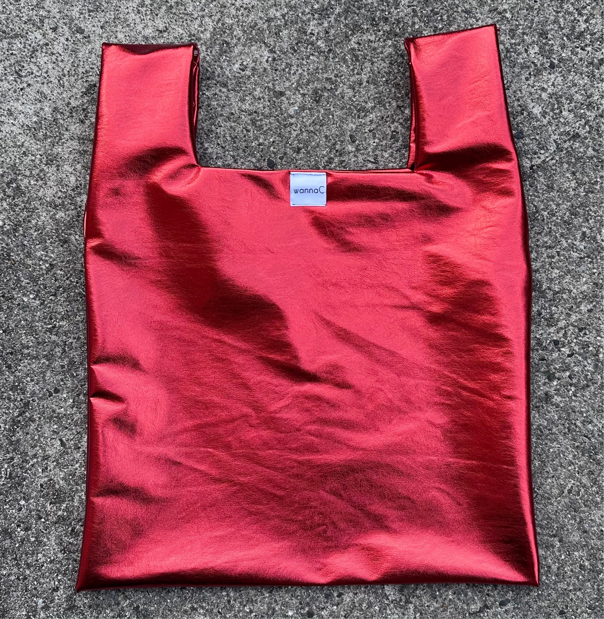 Metallic hand bag -red- – WannaC